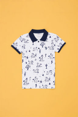 U. S. Polo Assn Белая футболка с воротником-поло для мальчика
