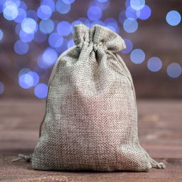Цена за 5 шт. Мешочек подарочный из холщи, серый, 13 х 18 см - Simaland фото 2