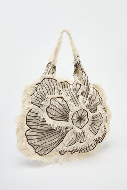 FLORAL EMBROIDERED MAXI TOTE BAG - Zara фото 3