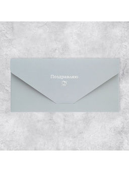 Цена за 2 шт. Конверт подарочный «Поздравляю», софт тач, тиснение, 19×9 см