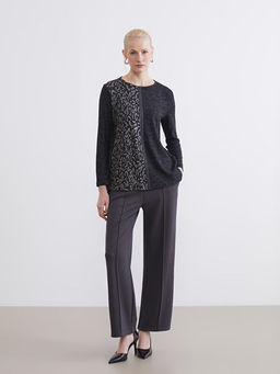 Bisiklet Yaka Desenli Bluz