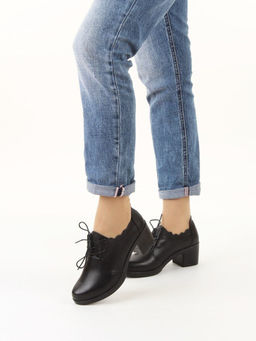 06-DHL105-D1 BLACK Туфли женские (натуральная кожа)