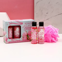 Набор Яркой весны!, гель для душа, пена для ванны и мочалка для тела - Чистое счастье фото 2