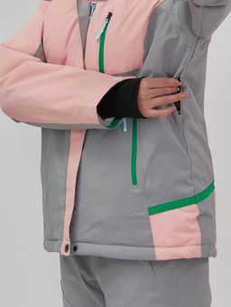 Гоннолыжная куртка женская зимняя персикового цвета 709P - Chunmai фото 5