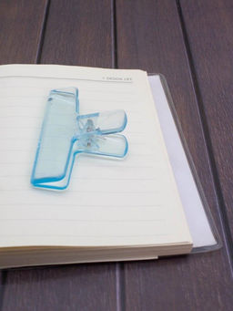 Зажим канцелярский "Transparent", blue (7.6*6.3 см)