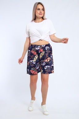 Шорты женские из кулирки Цветник папоротник макси