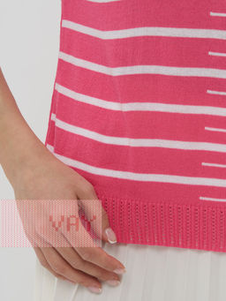 Джемпер женский 5231-41340. 51793/001 барби/белый