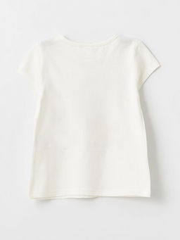 Bisiklet Yaka Bask?l? K?sa Kollu K?z Bebek Ti??rt - Waikiki фото 3