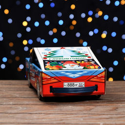 Цена за 5 шт. Подарочная коробка Новогодние гонки 11,3 х 31,5 х 13,3 см - Simaland фото 3