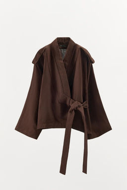 LIMITED EDITION 100% LINEN KIMONO JACKET - Zara фото 6