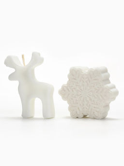 Подарочный набор новогодний: бомбочка снежинка и фигурная свеча олень, URAL LAB