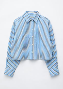 Camisa recortada en sarga de algod?n