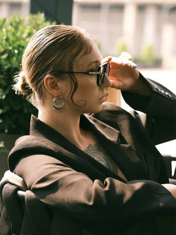 Серьги металл Кольца тренд, цвет золото - Qf фото 7