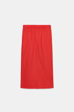 FALDA MIDI POPEL?N ZW COLLECTION / Rojo - Zara фото 5