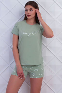 Арт. 9141 Пижама с шортами 42-50 (5 шт) Цвет:верх-полынь,низ-полынь