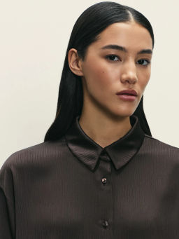 Блузка из жатого сатина / Zarina  фото 6