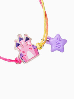 Цена за 2 шт. Браслеты детские парные «Выбражулька. Неразлучники. Замок и звезды», фиолетовый, розовый