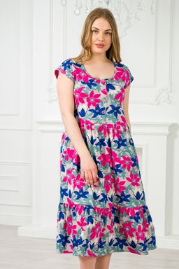 Платье женское из кулирки Шарлотта красные лилии - Амадэль фото 9