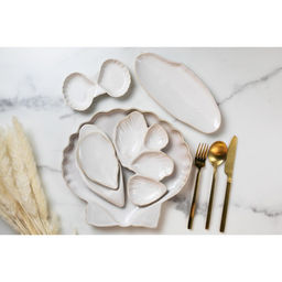 Соусник Морская ракушка, 8.5 х 15 см белая - Dolce Ceramo. фото 7
