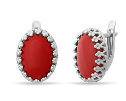 Серьги, коралл пресс., СПН4064