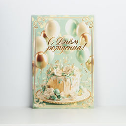 Цена за 10 шт. Открытка поздравительная С днём рождения, шарики, 19 х 29 см