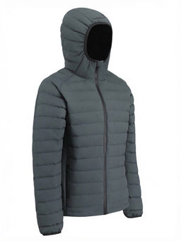 Куртка мужская стёганая с капюшоном с графеновой подкладкой цвета хаки 9623_1Kh