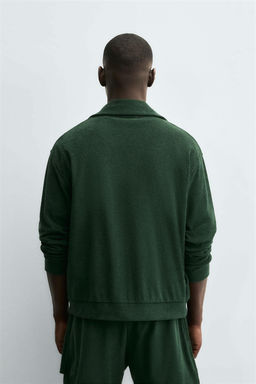 TOWELLING ZIP-UP SWEATSHIRT - Zara фото 3