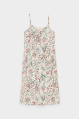 Е 10008/айвори,акварельные тропики сорочка ночная жен