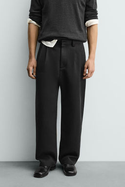 WIDE-LEG PLEATED TROUSERS - Zara фото 22