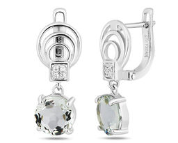 Серьги, зеленый аметист, Феерия