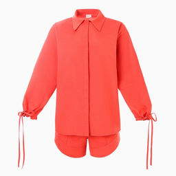 Костюм женский (блузка, шорты) MINAKU: Casual Collection, красный, размер 48