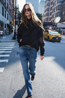 ZW COLLECTION STRAIGHT-LEG MID-RISE JEANS