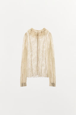 CAMISA ENCAJE BOTONES ZW COLLECTION LIMITED EDITION / Crudo - Zara фото 3