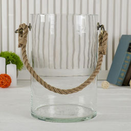 Ваза «Трубка 200», с ручкой, 8 л, 19×30 см, стекло, прозрачная