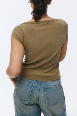 Top en punto de canal? con escote barco - H&m фото 8