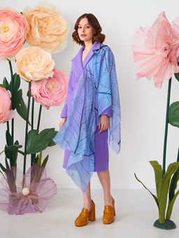 Большой, мягкий, тонкий и очень нежный двусторонний палантин с рисунком в стиле арт-деко - Tantino фото 3