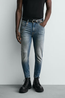JEANS SKINNY CROPPED FIT / Azul medio - Zara фото 11