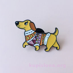 Брошь-значок Dog in a sweater