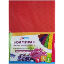 Фоамиран ArtSpace А4 5л. 5цв., толщина 2мм (Фа4_37730) волнистая фактура
