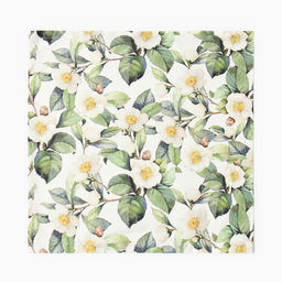 Набор салфеток с декоративными кольцами «Этель» Camellia, 40×40 см - 2 шт., 100% хлопок, саржа