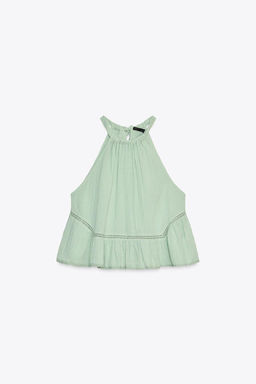EMBROIDERED GAUZE TOP - Zara фото 6