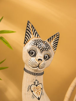Сувенир «Кошка», белая, 60×12×6 см, дерево, МИКС