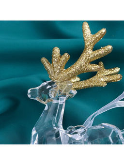 Ёлочная игрушка «Зимнее волшебство. Олень грация», 8×14 см, прозрачно-золотой