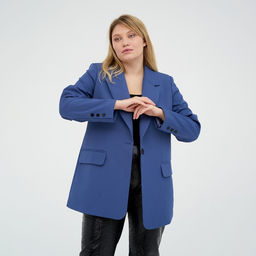 Пиджак женский MIST plus-size, размер 56, синий