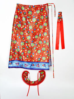 Карнавальный набор «Народная краса»: юбка р-р 40-48, воротник, повязка, цвет красный