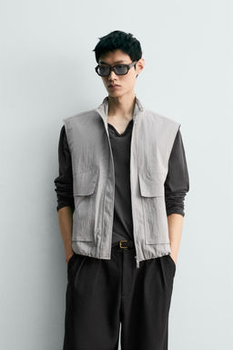 CHALECO T?CNICO RELAXED FIT / Gris / Azul - Zara фото 2
