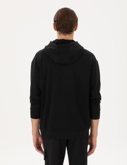 Siyah Comfort Fit Sweatshirt