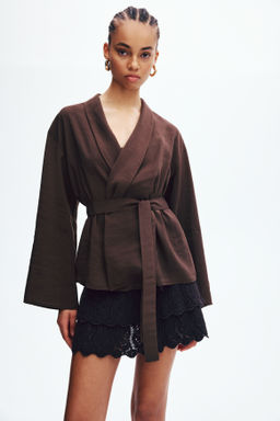 Blazer oversize con cintur?n de anudar - H&m фото 5