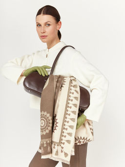 в составе ШЕРСТЬ и КАШЕМИР Большой, мягкий, теплый двусторонний палантин - Tantino фото 6