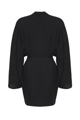 Siyah Mini Dokuma Plaj Kimono&Kaftan TBESS25KM00002 - Trendyolmilla фото 7